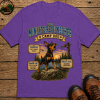 Miniature Pinscher Camp Dog - Tiny Sheriff Energy Tee - Grape