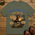 Miniature Pinscher Camp Dog - Tiny Sheriff Energy Tee - Moss
