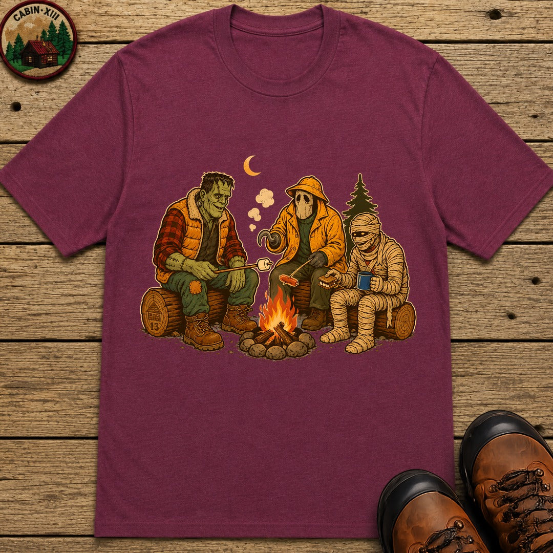Monster'S Camping T-Shirt - Berry