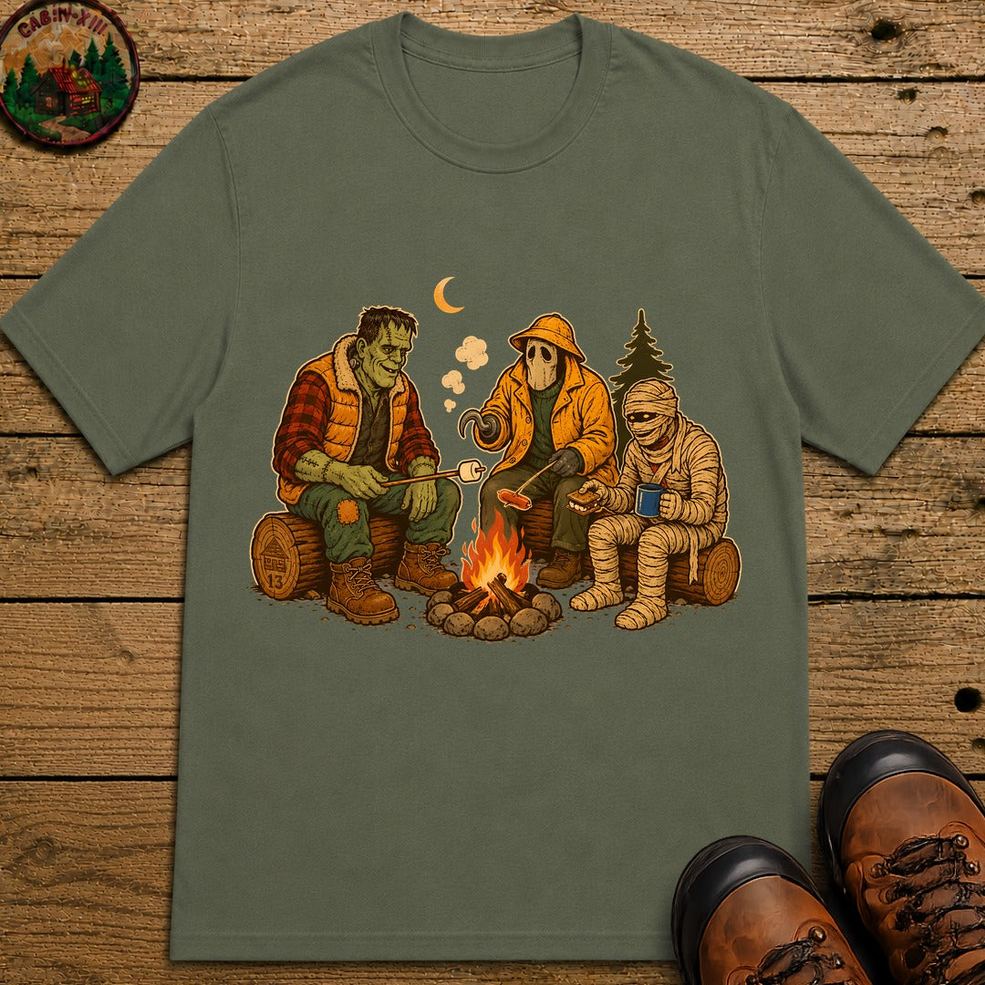 Monster'S Camping T-Shirt - Moss