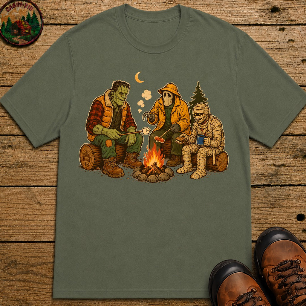 Monster'S Camping T Shirt - Moss