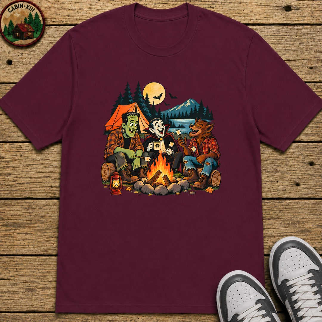 Monster's Camping Kids T-Shirt - Maroon