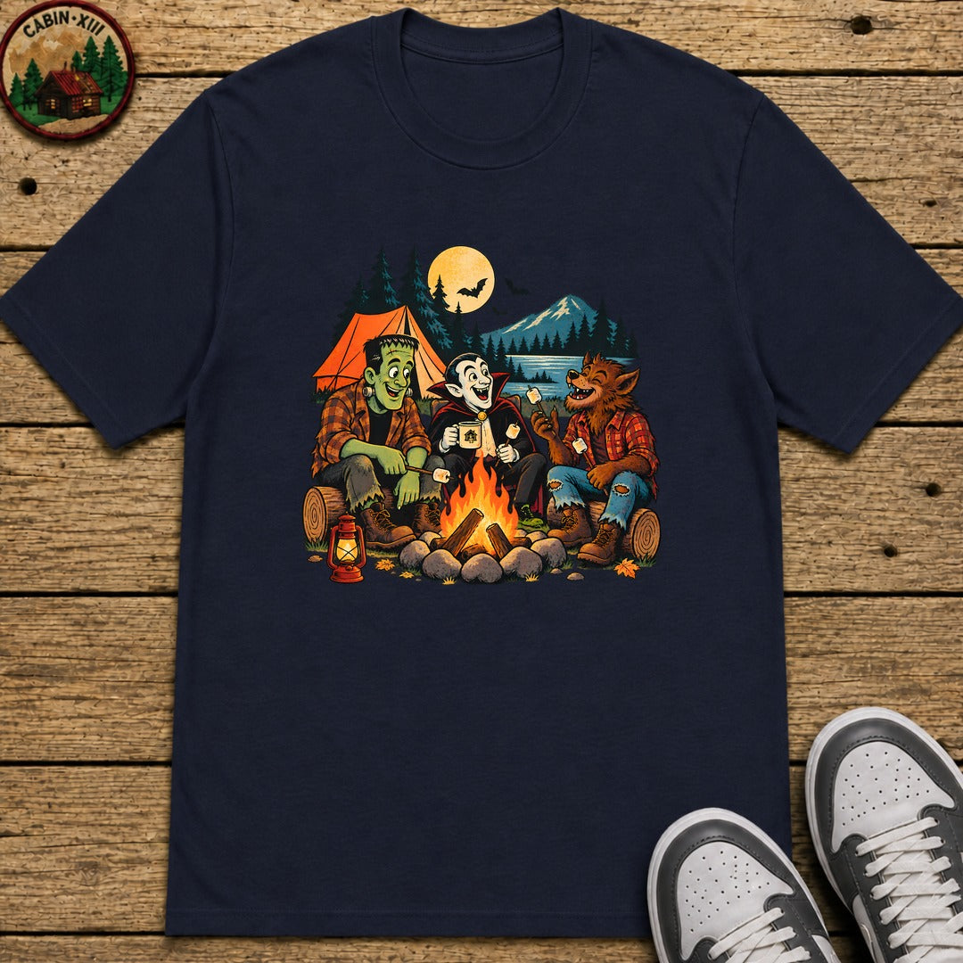 Monster's Camping Kids T-Shirt - Navy