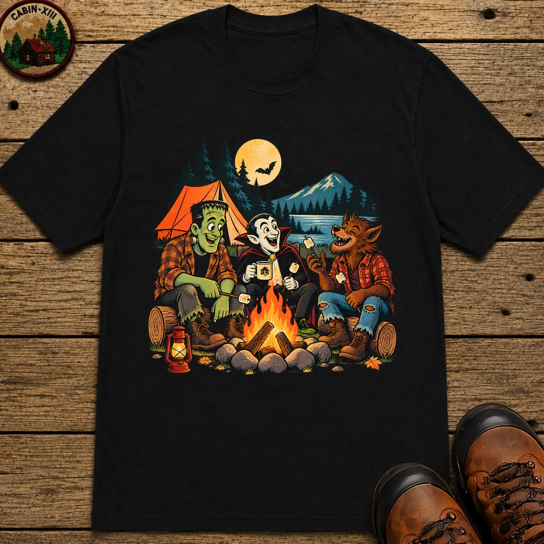 Monster's Camping T-Shirt - Black