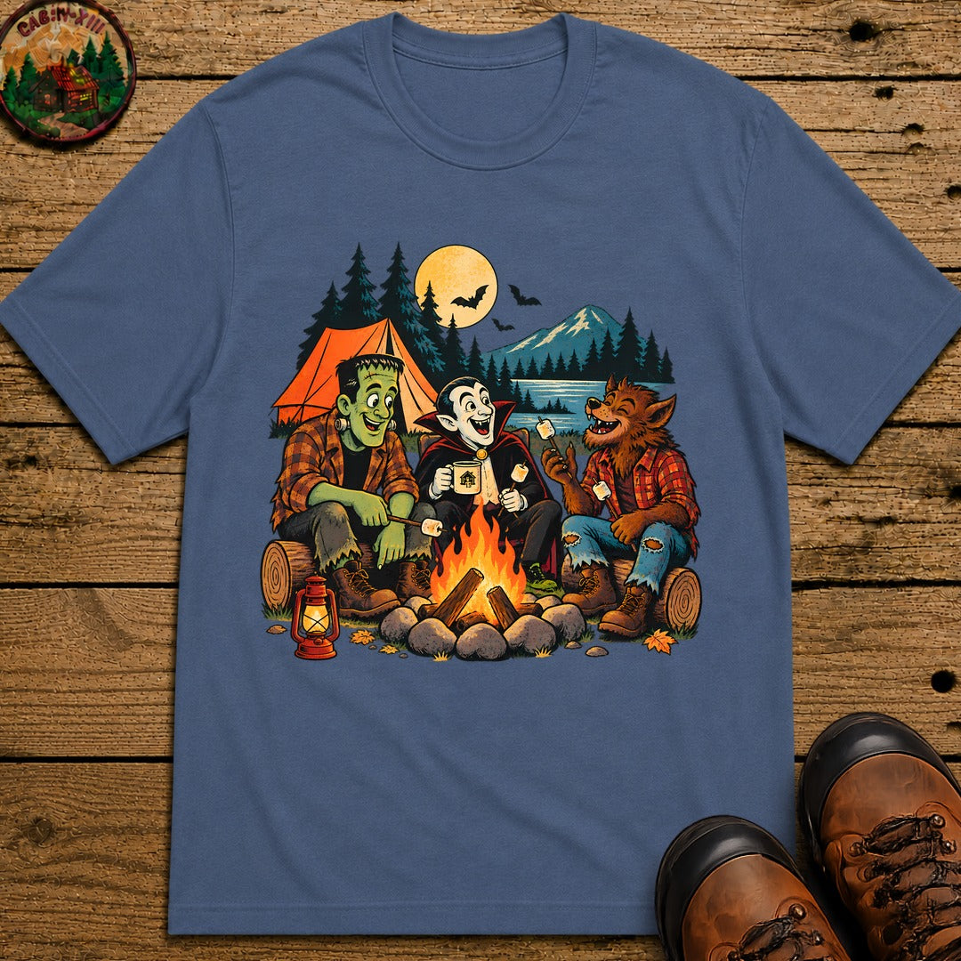 Monster's Camping T-Shirt - Blue Jean