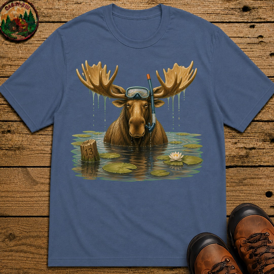Moose With A Snorkel T-Shirt - Blue Jean