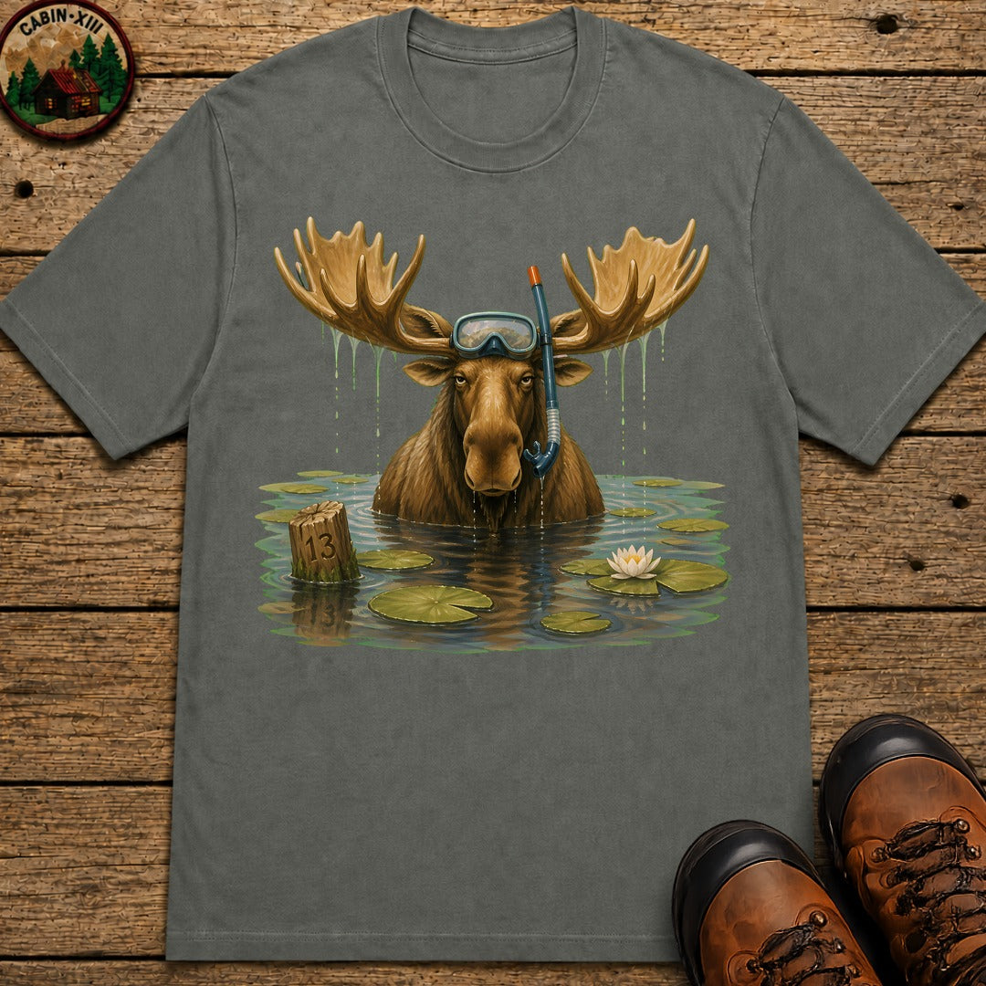 Moose With A Snorkel T-Shirt - Pepper