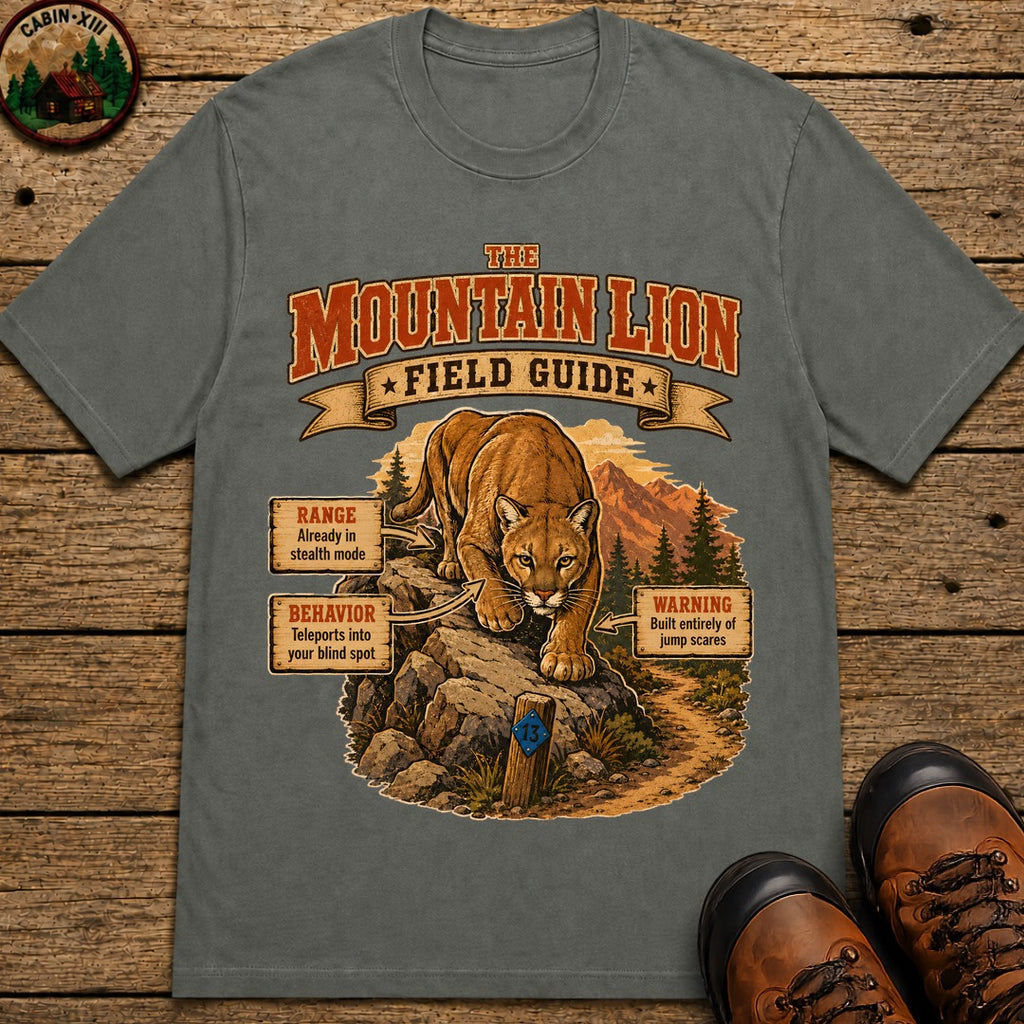 Mountain Lion Field Guide T-Shirt - Pepper