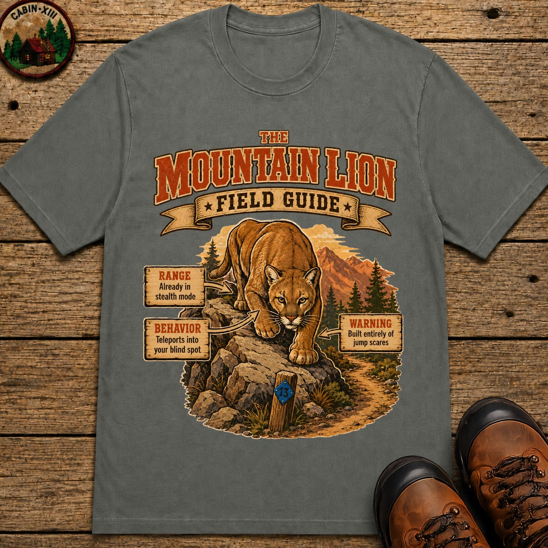 Mountain Lion Field Guide T-Shirt - Pepper