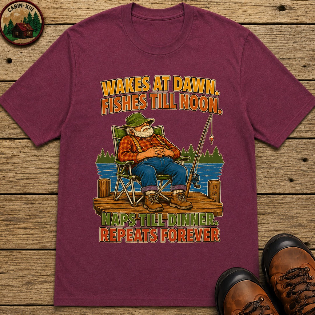 Naps Til Dinner T Shirt - Berry