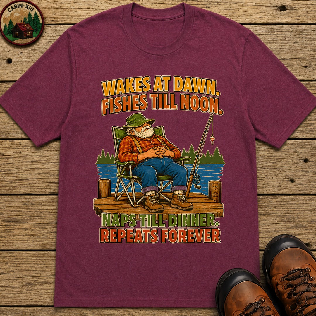 Naps Til Dinner T Shirt - Berry