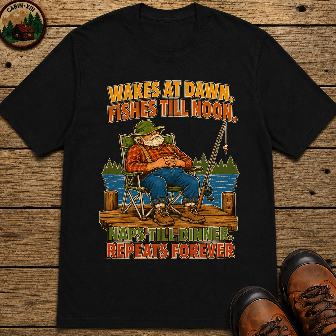 Naps Til Dinner T Shirt - Black