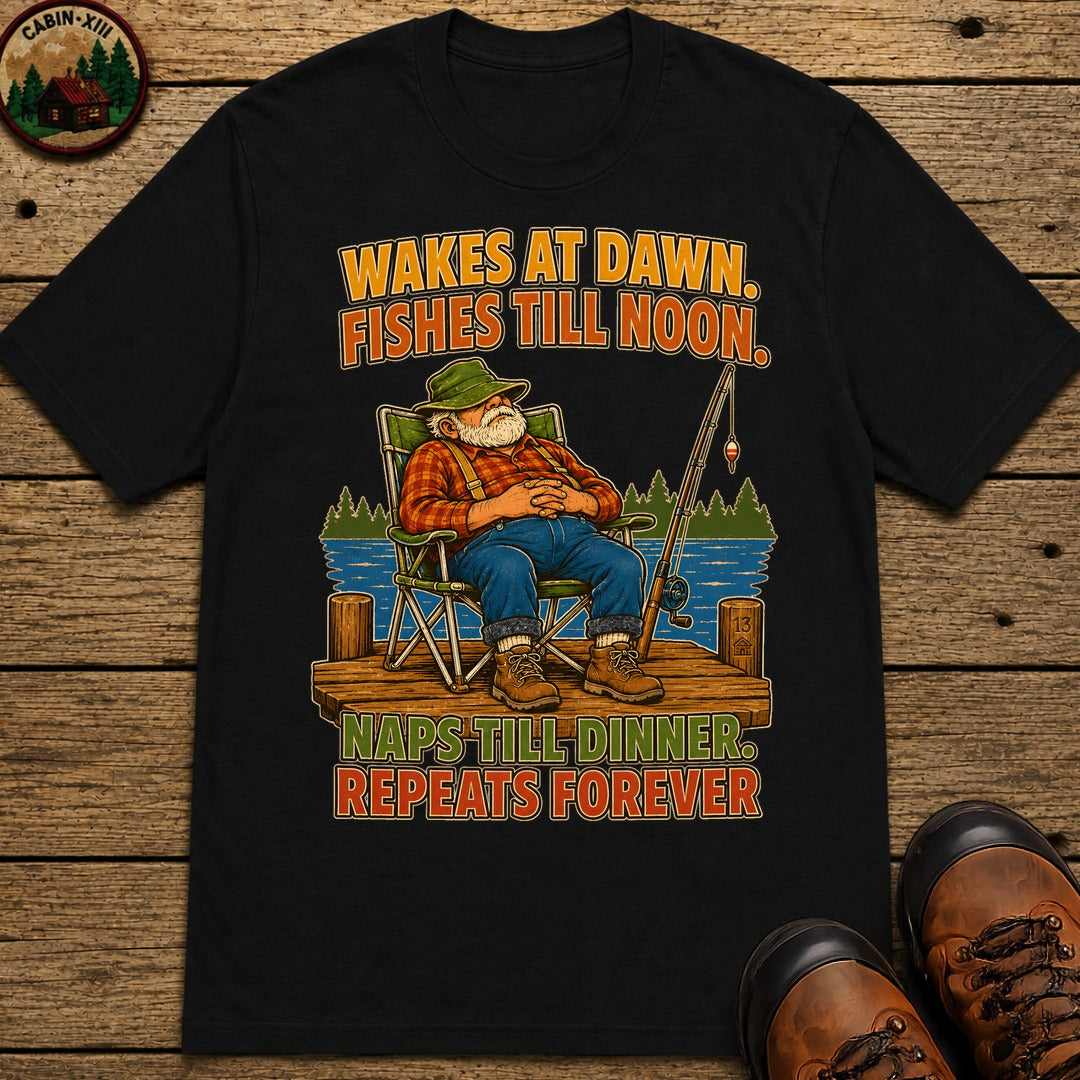 Naps Til Dinner T Shirt - Black