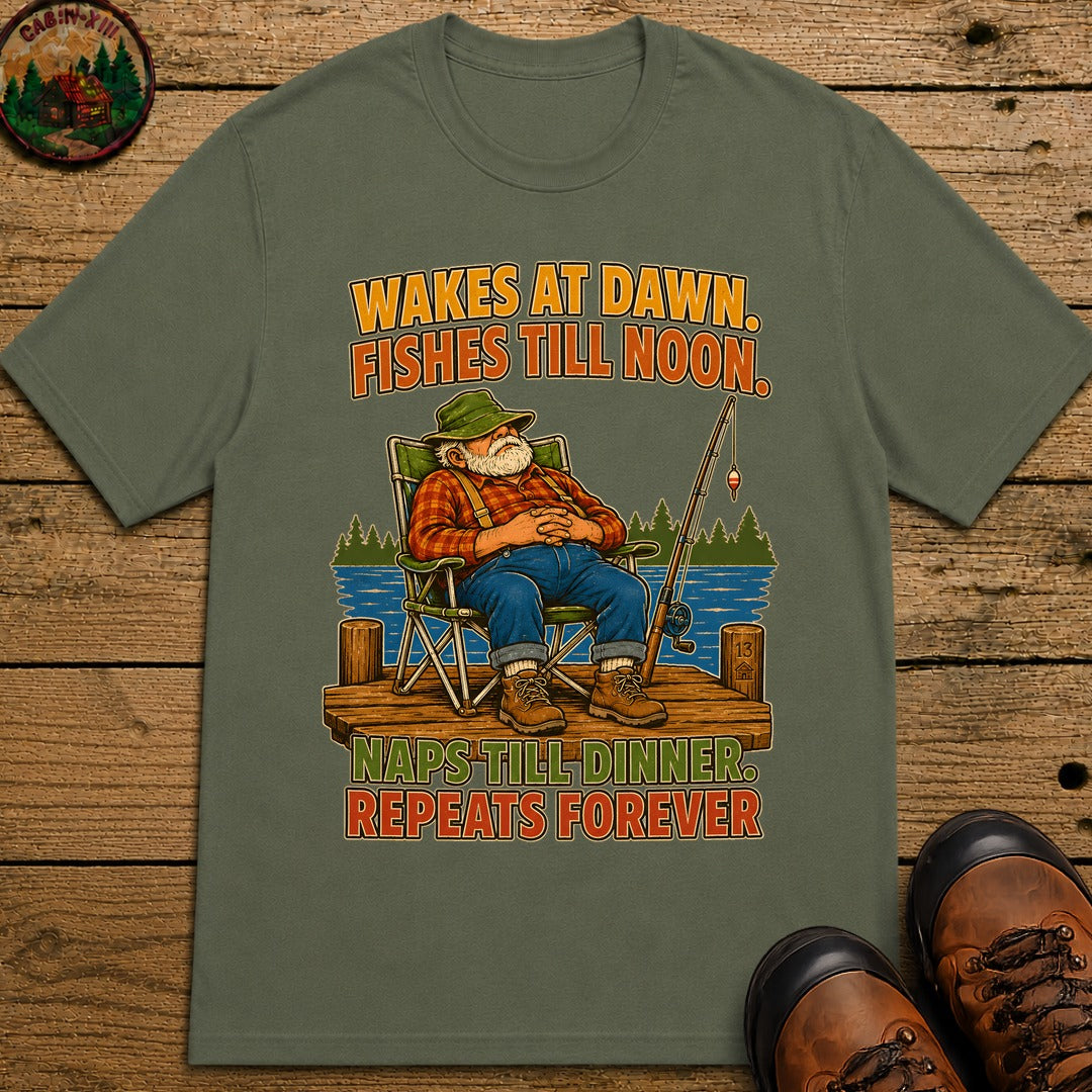 Naps Til Dinner T Shirt - Moss