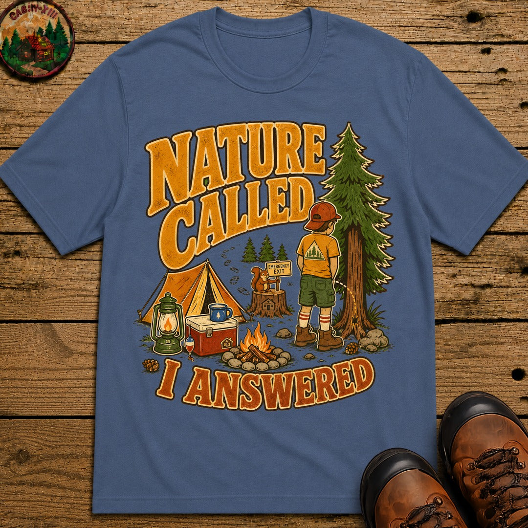 Nature Called T-Shirt - Blue Jean
