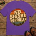 No Signal No Problem — Retro Outdoor Camping Tee - Grape