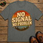 No Signal No Problem — Retro Outdoor Camping Tee - Pepper