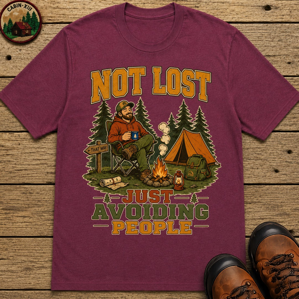 Not Lost Just Avoiding People T-Shirt - Berry