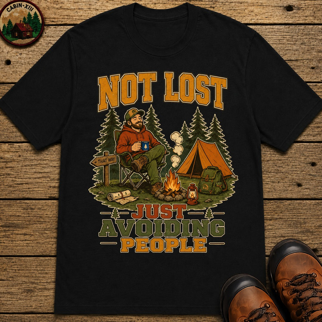 Not Lost Just Avoiding People T-Shirt - Black