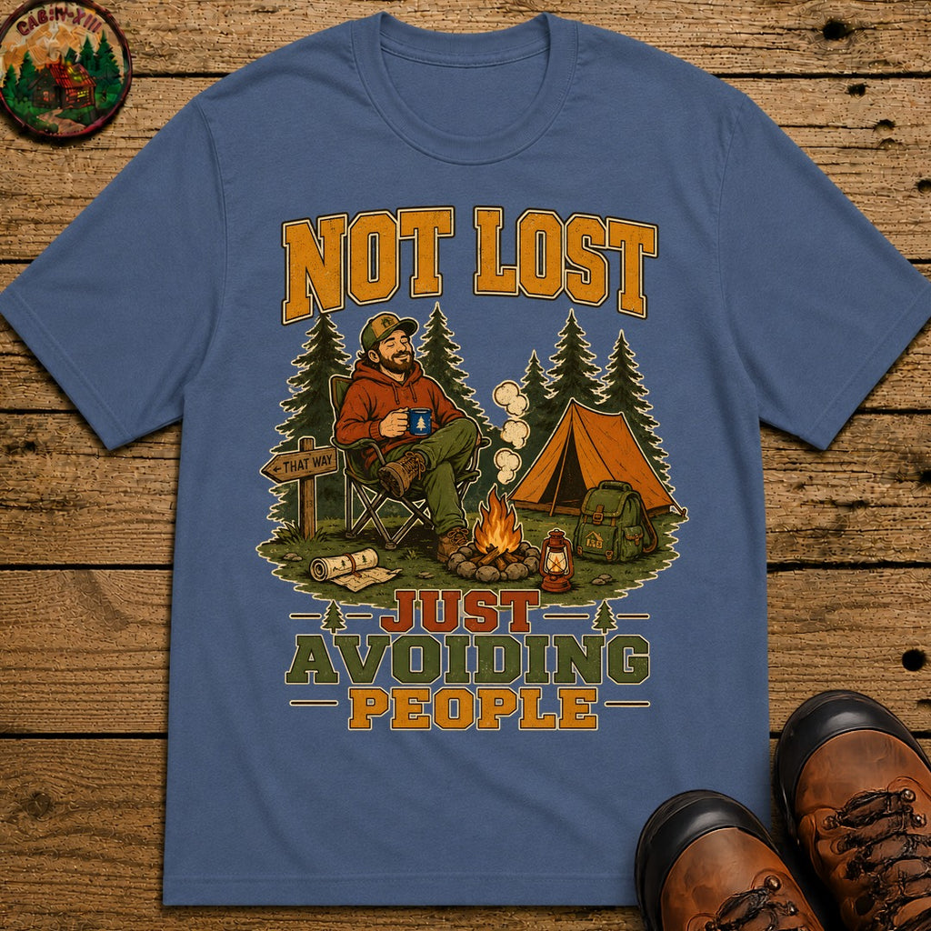 Not Lost Just Avoiding People T-Shirt - Blue Jean
