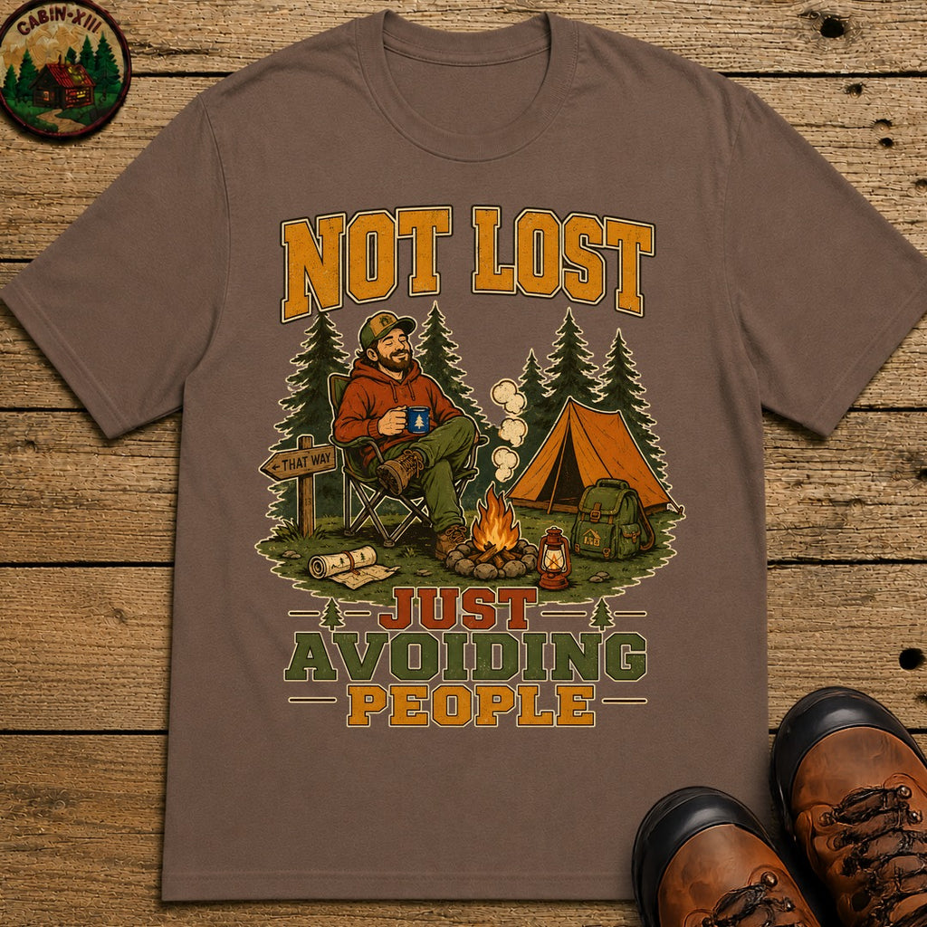 Not Lost Just Avoiding People T-Shirt - Espresso