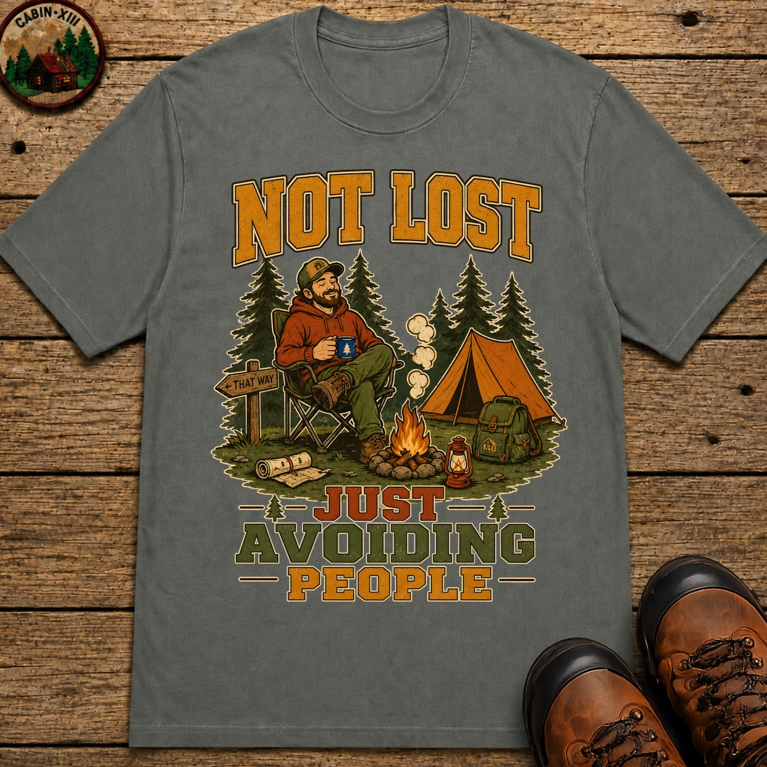 Not Lost Just Avoiding People T-Shirt - Pepper