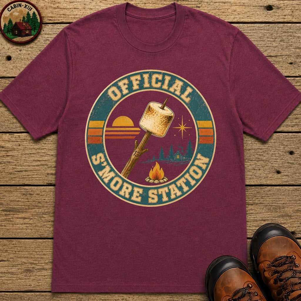 Official S'More Station T Shirt - Berry