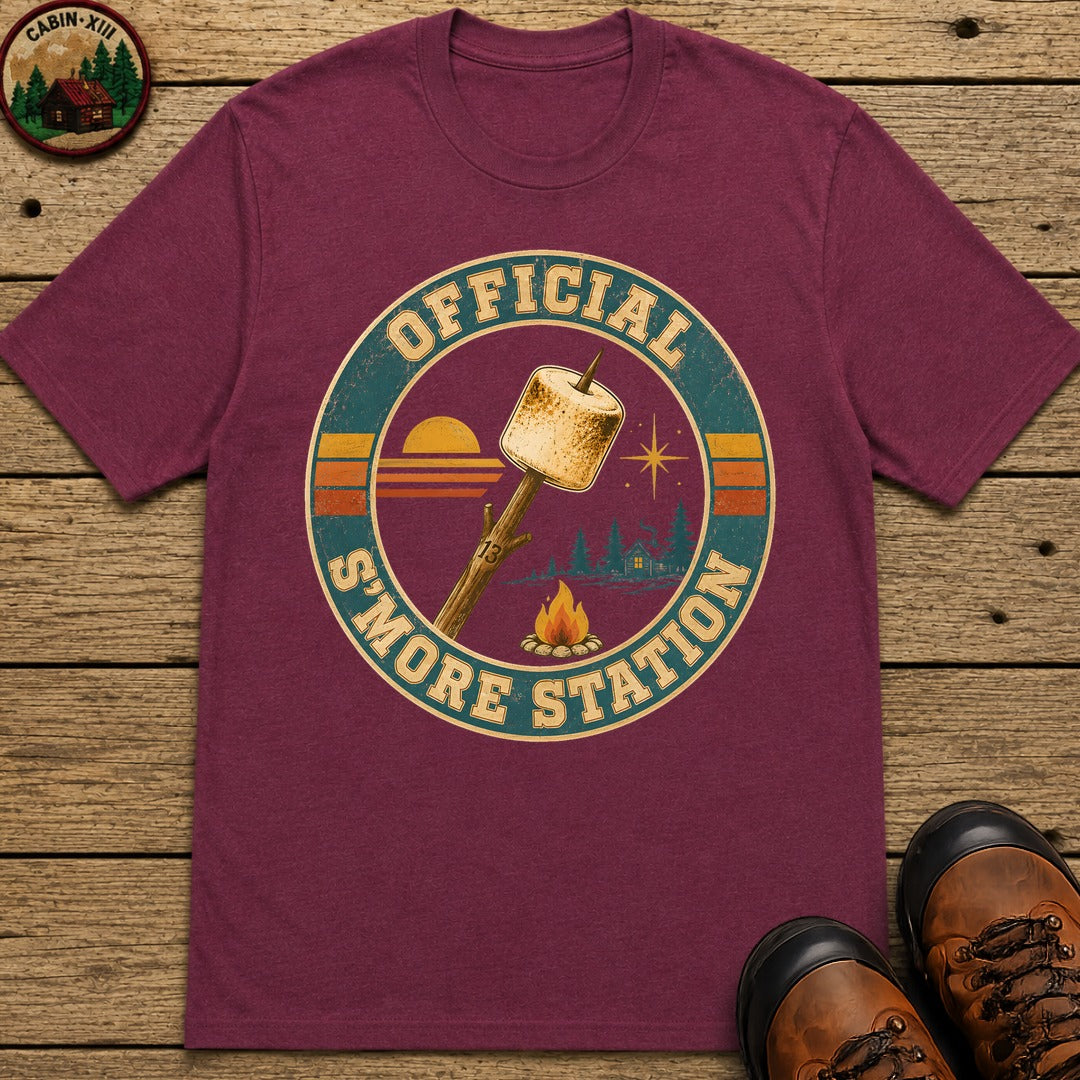 Official S'More Station T Shirt - Berry