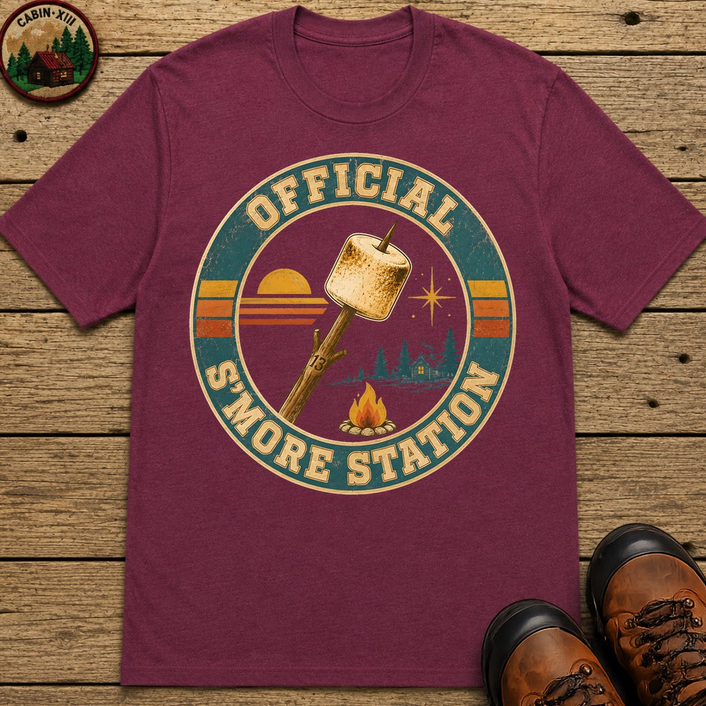 Official S'More Station T Shirt - Berry