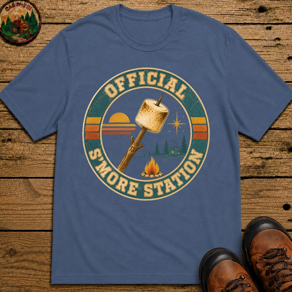 Official S'More Station T Shirt - Blue Jean