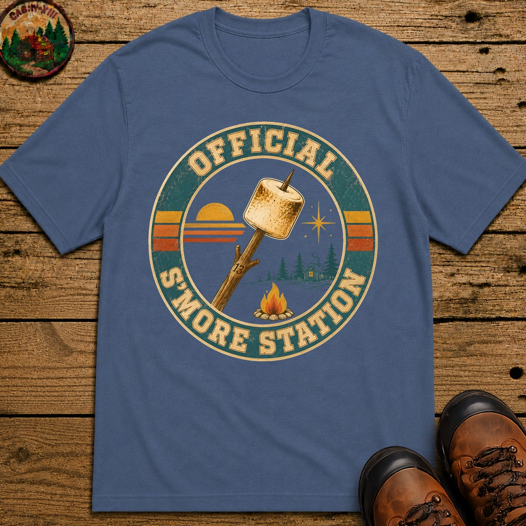 Official S'More Station T Shirt - Blue Jean