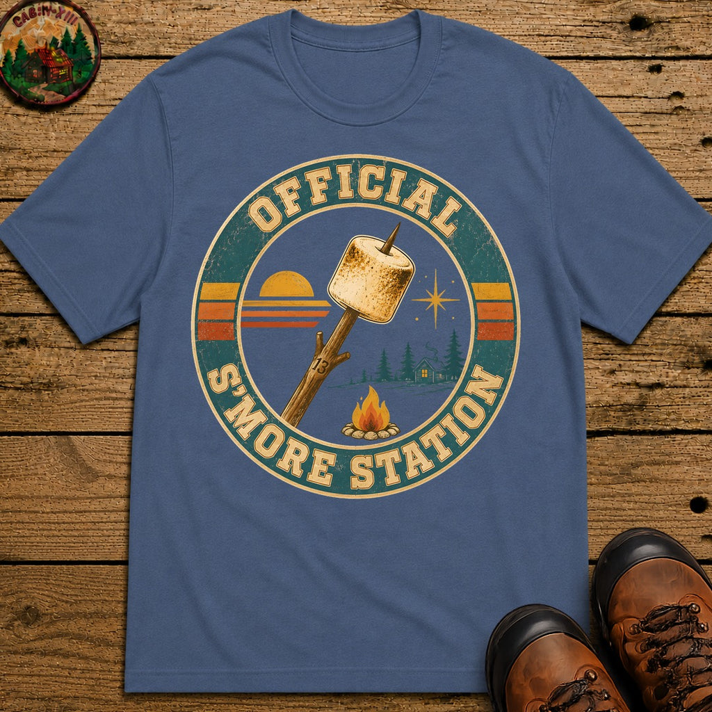 Official S'More Station T Shirt - Blue Jean