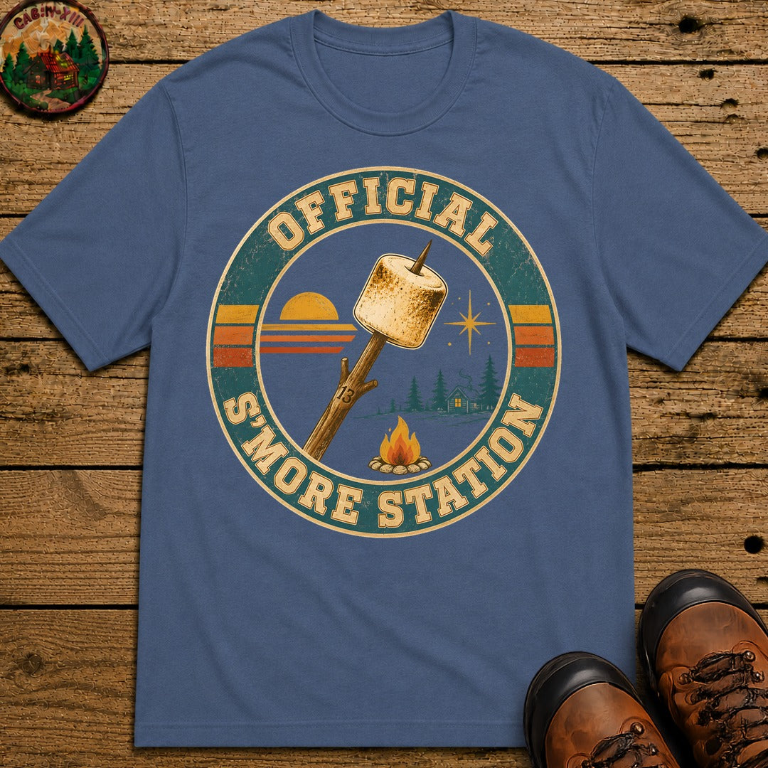 Official S'More Station T Shirt - Blue Jean
