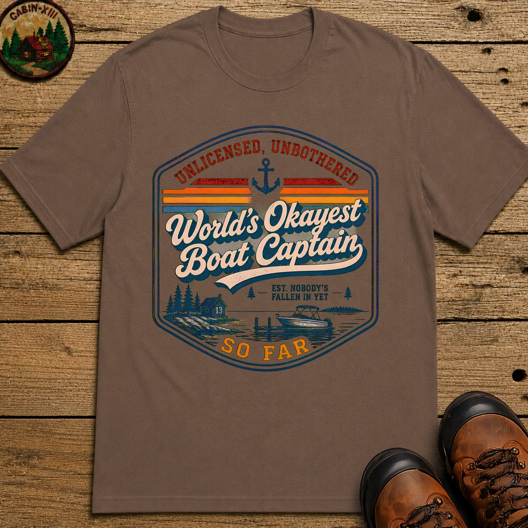 Okayest Boat Captain T-Shirt - Espresso
