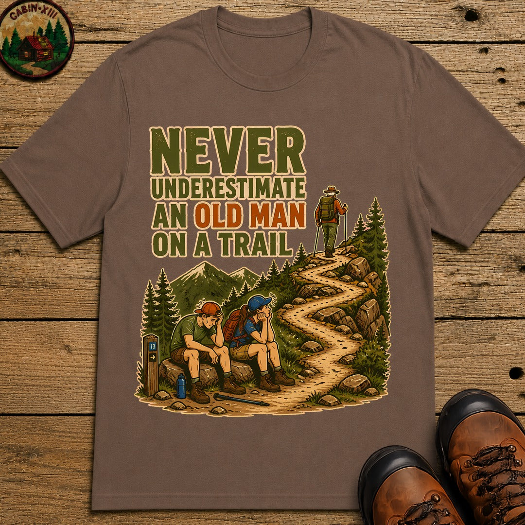 Old Man Hiking T-Shirt - Espresso