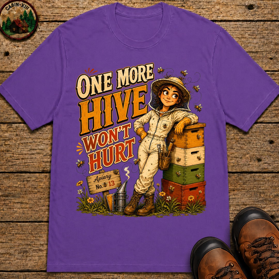 One More Hive Won't Hurt Funny Beekeeping Shirt - Grape