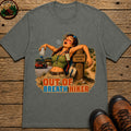 Out Of Breath Hiker Pin Up T-Shirt - Pepper