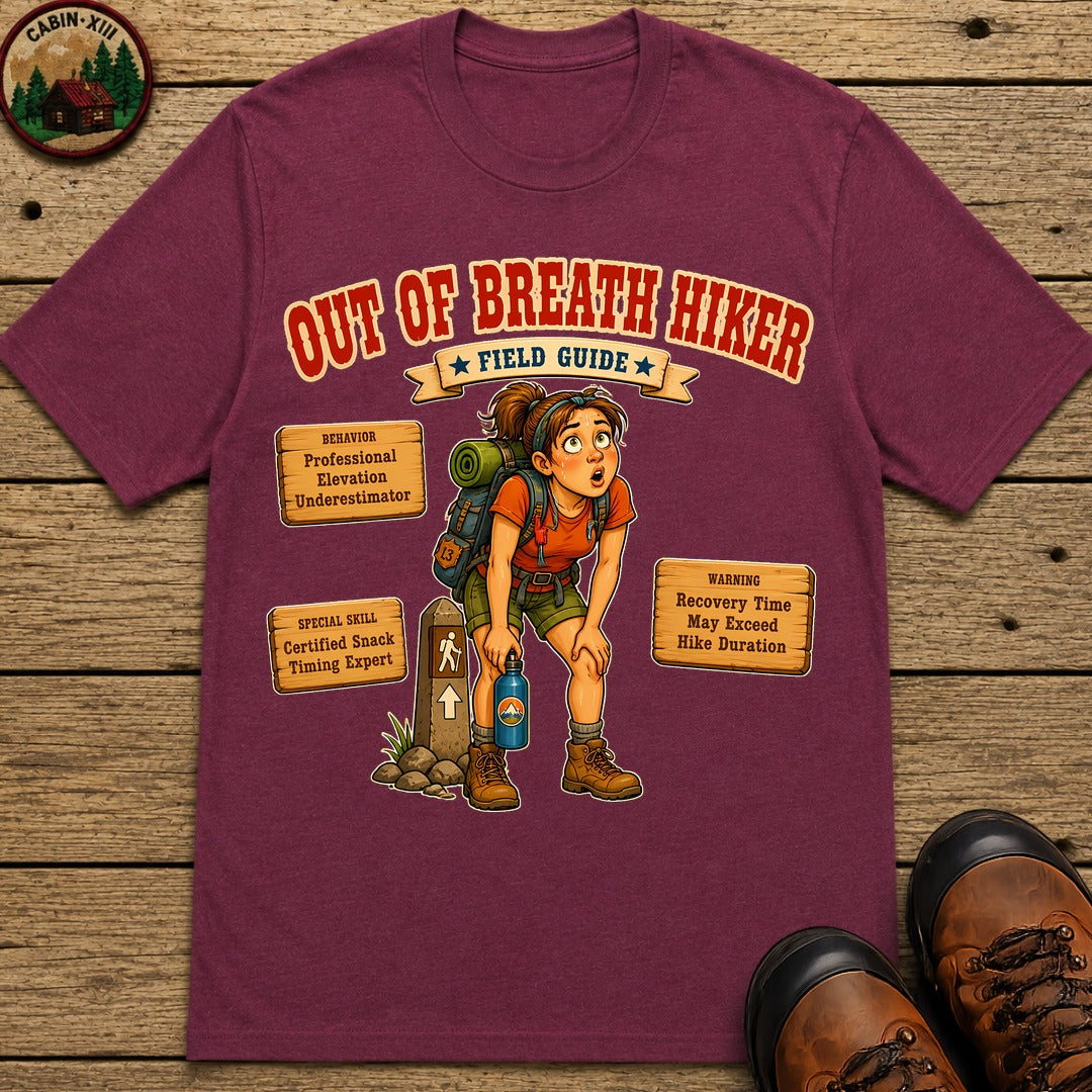 Out Of Breath Hiker T-Shirt - Berry