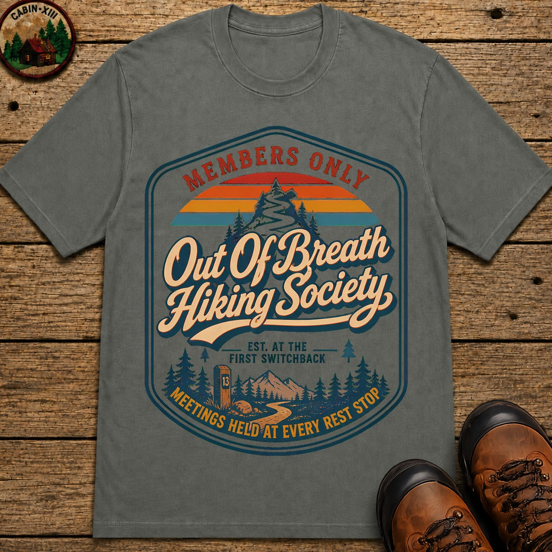 Out Of Breath Hiking Society T-Shirt - Pepper