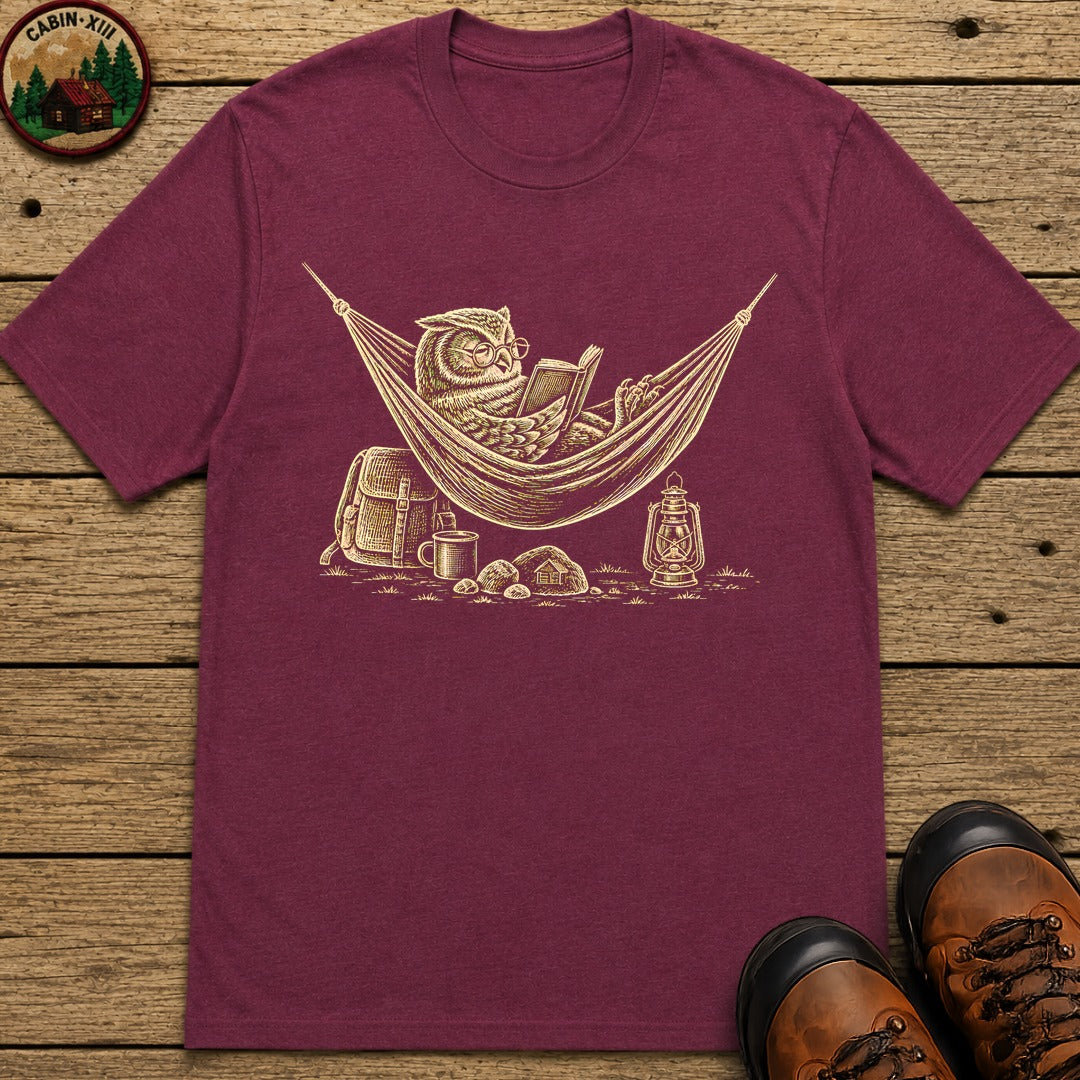 Owl In A Hammoch T-Shirt - Berry
