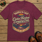 Paddle & Cast Badge T Shirt - Berry