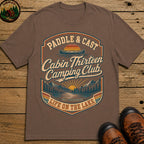Paddle & Cast Badge T Shirt - Espresso