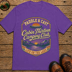 Paddle & Cast Badge T Shirt - Grape