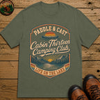 Paddle & Cast Badge T Shirt - Moss