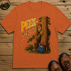 Peek-A-Boo Bigfoot — Funny Sasquatch Hiking Camping Tee - Yam