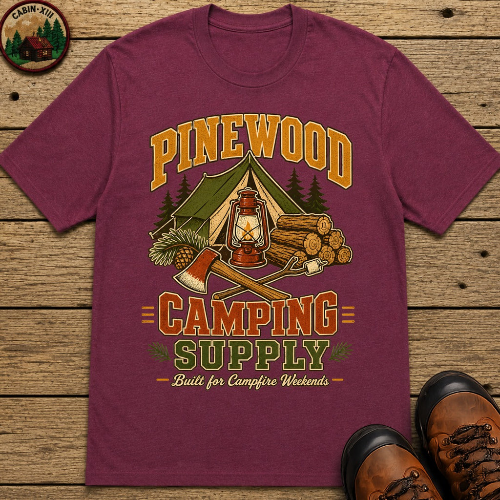 Pinewood Camping Supply T-Shirt - Berry
