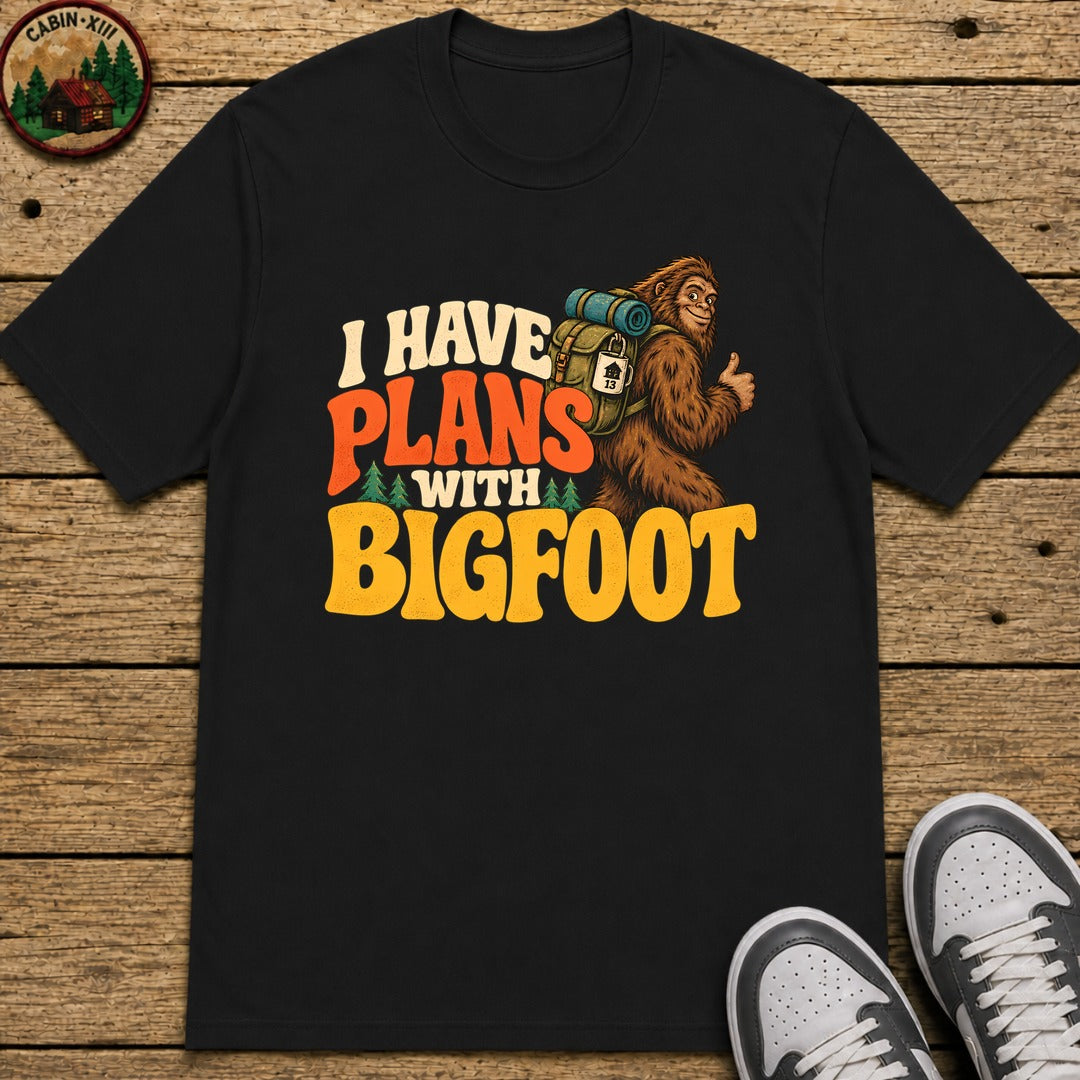 Plans With Bigfoot Kids T-Shirt - Black
