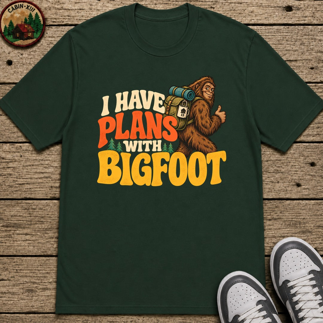 Plans With Bigfoot Kids T-Shirt - Forest Green