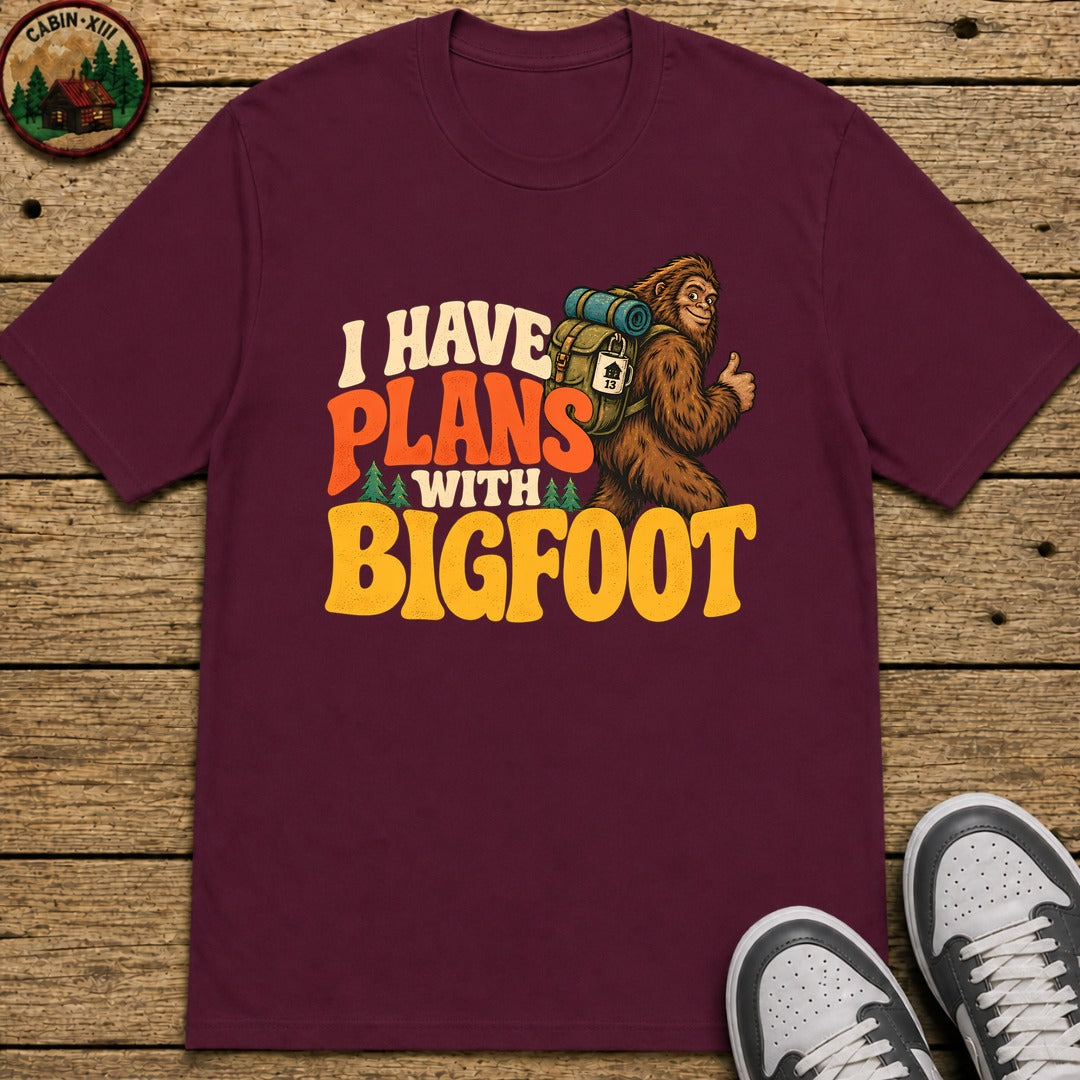 Plans With Bigfoot Kids T-Shirt - Maroon