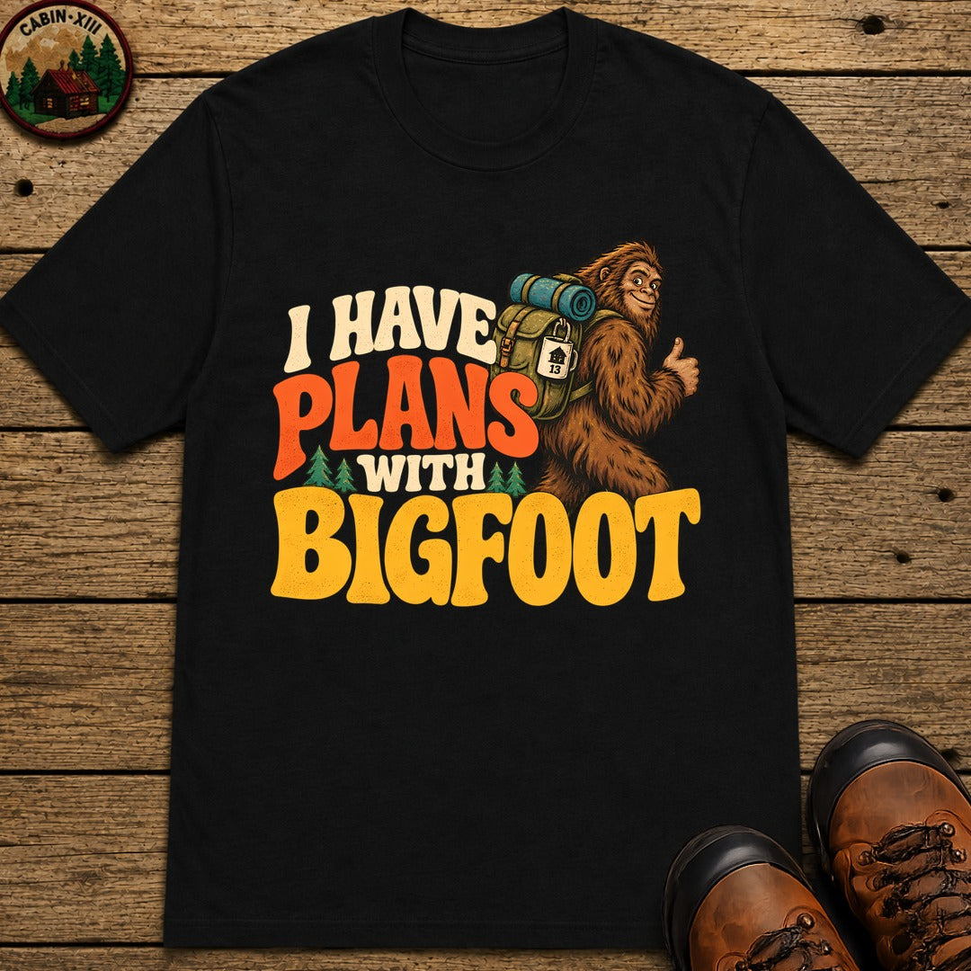 Plans With Bigfoot T-Shirt - Black